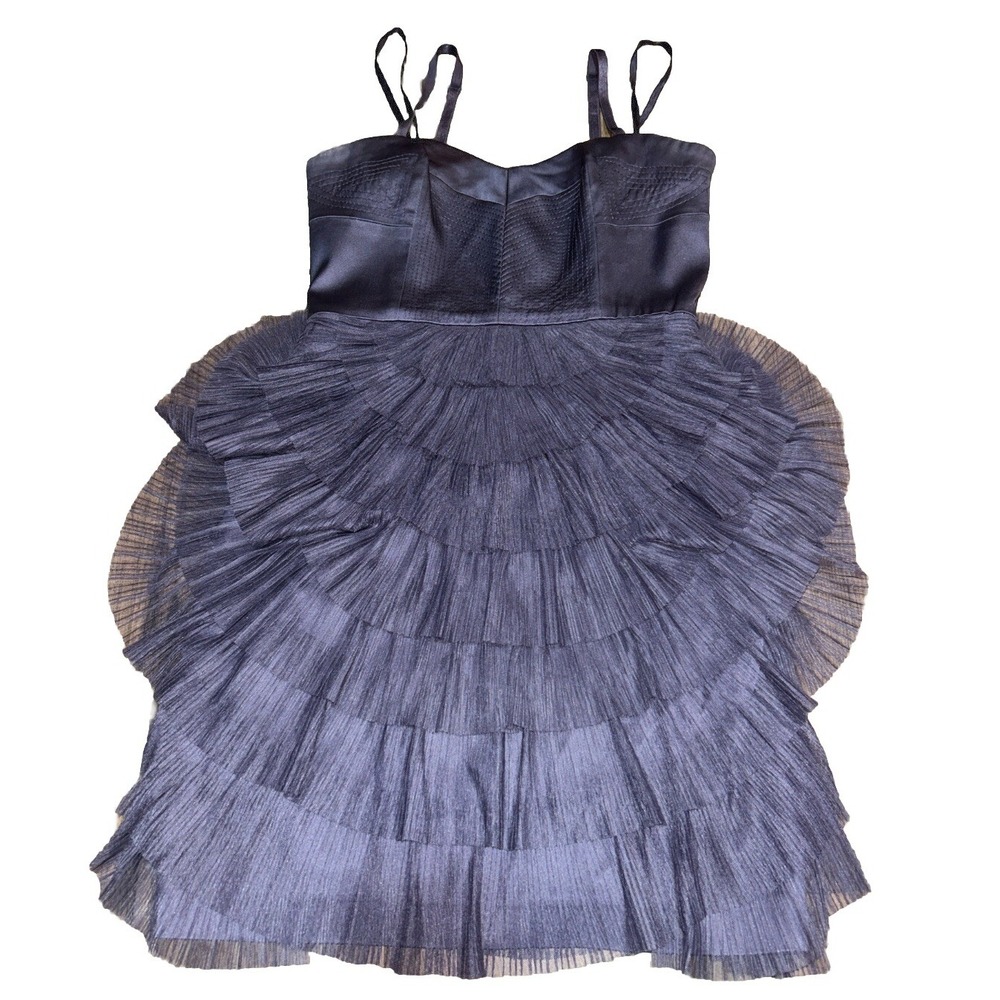 BCBG MAX AZRIA‎ $398 Sas Plum Strapless Ruffle Cocktail Party Dress Size 02